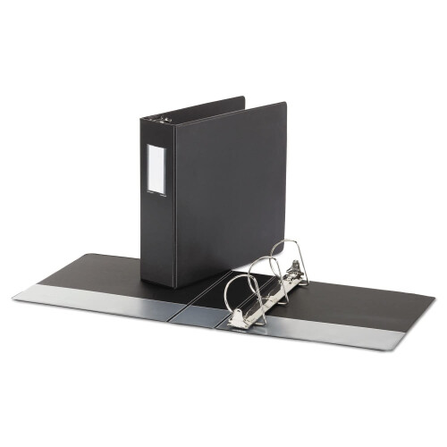 Universal Universal UNV20791 Deluxe 3 in. Capacity Non-View D-Ring Binder with Label Holder - Black 1