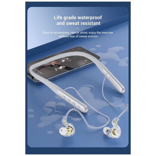 Fone de ouvido bluetooth de metal com som surround e microfone 2