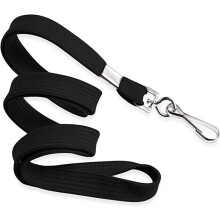 MIFFLIN platte, niet-afbreekbare zwarte lanyards voor ID-badges, comfortabele nekbanden (5-pack)