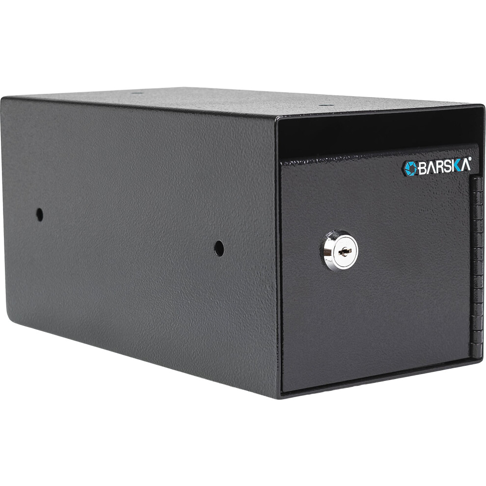 Barska AX13676 Single Key Depository Drop Safe Lock Box for Cash  Receipts and Keys Black