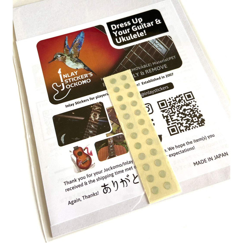 Inlay Sticker Fret Markers Per Chitarre E Bassi – 1/8" Piccoli Puntini Laterali – Bianco Perla-image