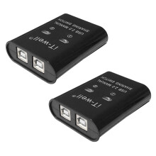 Drukarka USB 2 w 1 wyjście, 2-portowy ręczny konwerter KVM, czarny