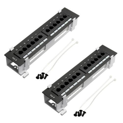 Network Tool Kit 12 Port CAT6 Patch Panel RJ45 with Wall Bracket 1