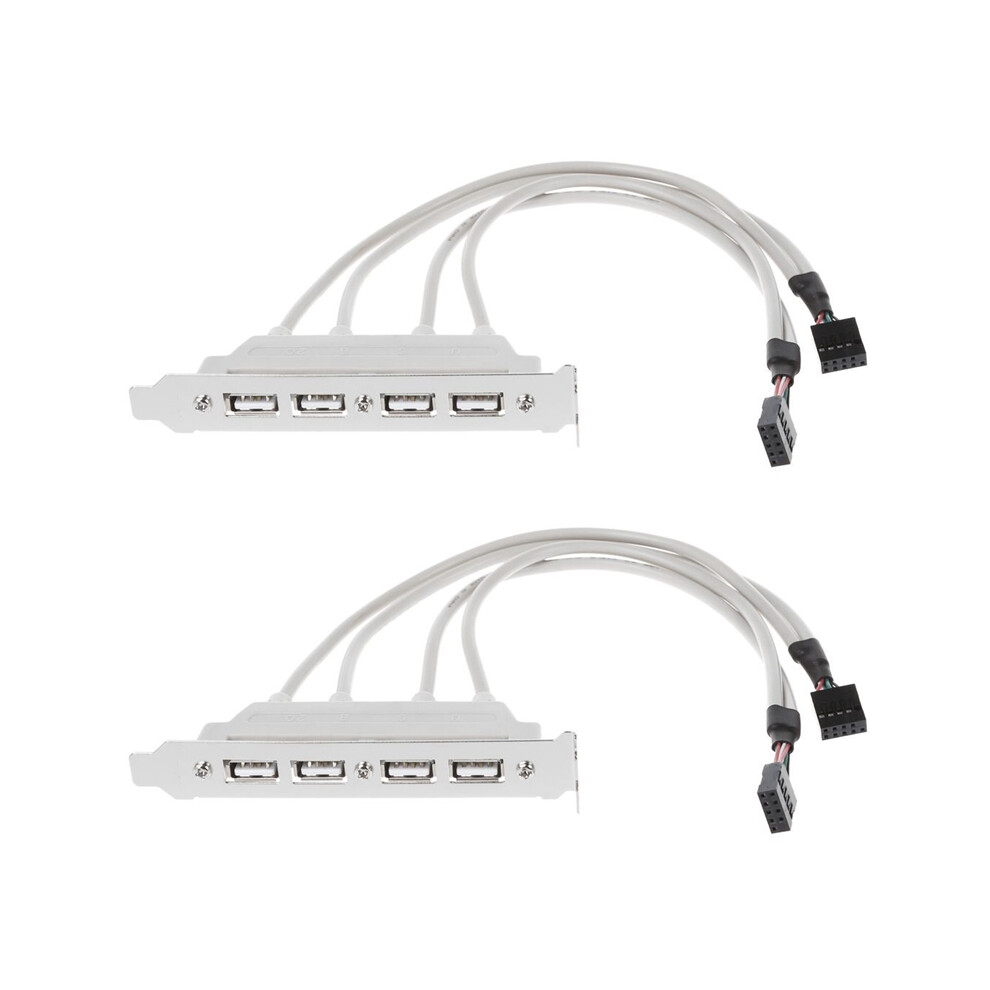 Dual Motherboard 9Pin Header To 4Port Usb 2.0 Cable Pci Bracket 4851369264598