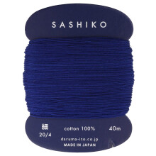 Fil Sashiko fin,    paisseur 40 m, col. 215 - Bleu marine - Broderie et matelassage japonais par Yokota