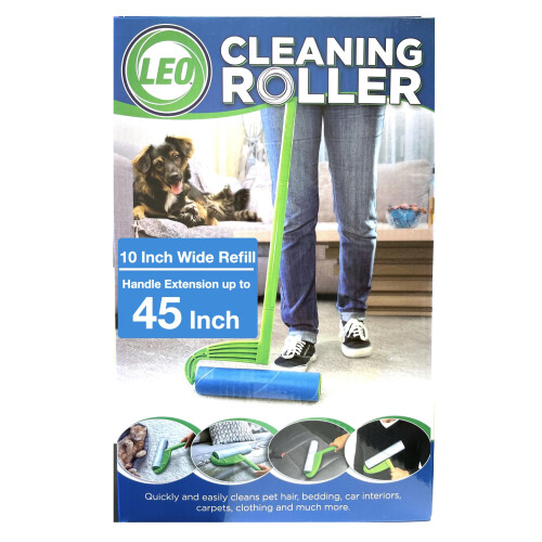 Leo Reinigung Roller mit Nachfüllung 1 Pack, 3 Packs oder 6 Packs bis zu 300 Blätter (1 Mega Roller)