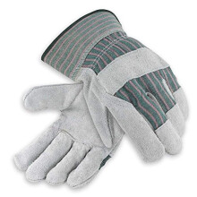 Galeton Heavy Shoulder Leather Palm Gloves Safety Cuff Green Stripe 12 Pack 2114 2x-large