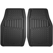 Armor All 78830 2-Piece Black Rubber All-Weather Trim-to-Fit Floor Mats for Trucks and SUVs