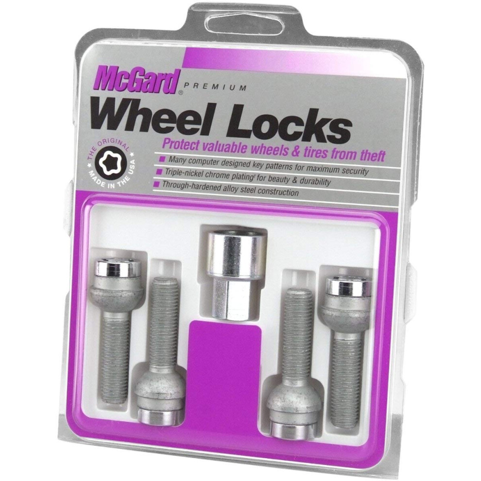 Mcgard 28020 Chrome Bolt Style Radius Seat Lock Bolt Set (M14 X 1.5 Thread Size) - Set Of 4 083509280203