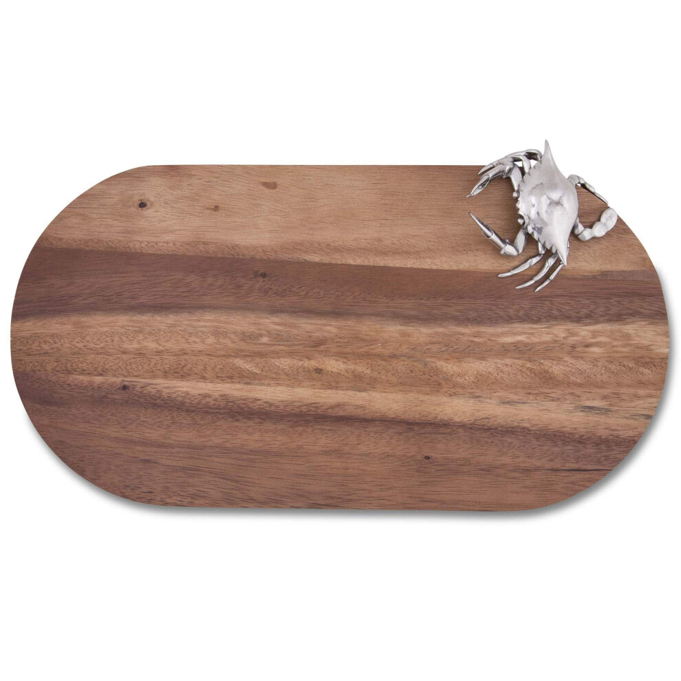 Vagabond House Barware Crabe bleu sur planche    fromage/bar en bois 16,5 pouces x 9 pouces 0,75 pouce d'  paisseur