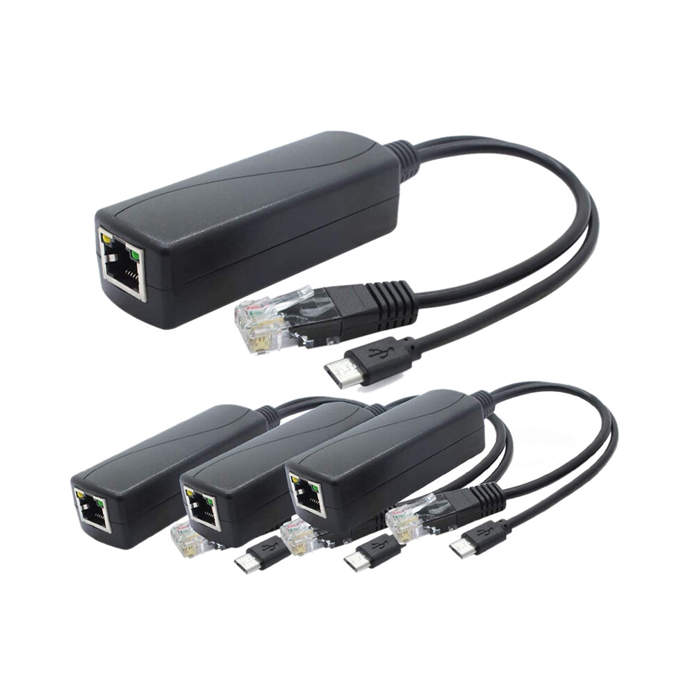 4-Pack 5V Poe Splitter, 48V To 2.4A Adapter With Micro-Usb Plug 4851369269876