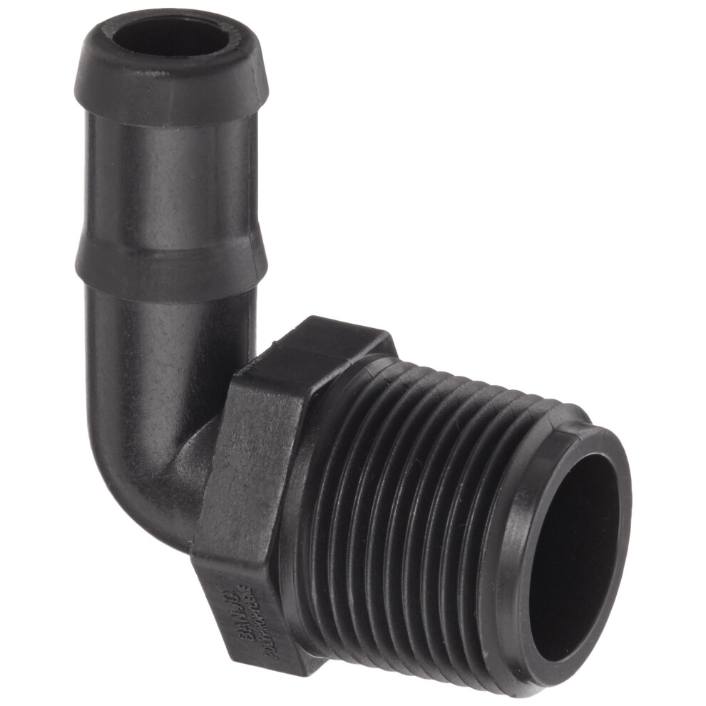 Banjo Hb100/075-90 Polypropylene Hose Fitting 90 Degree Elbow 1"""""""" Npt Male X 3/4"""""""" Barbed 791206004267
