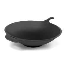 ExcelSteel Idealny do gotowania w domu Stir Fry Kuchnia azjatycka i indyjska 12-calowy zeliwny wok czarny