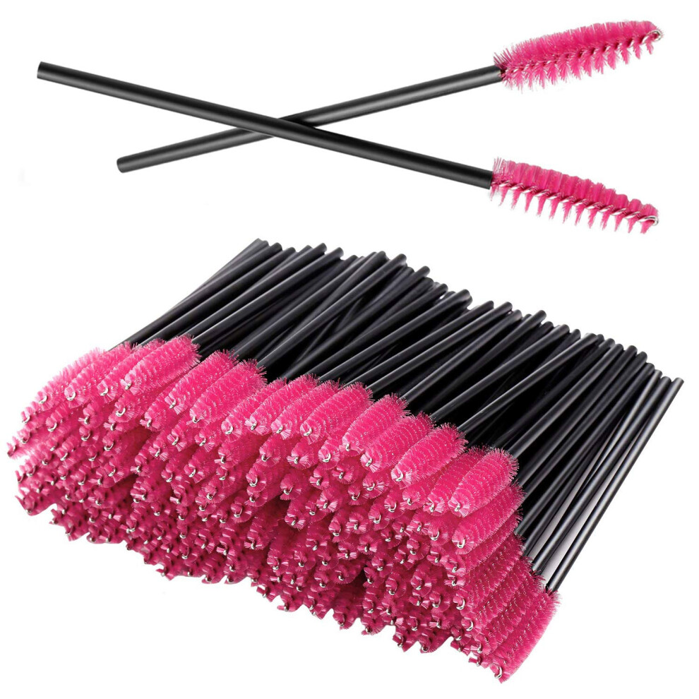 Gumike 100Pcs Disposable Eyelash Mascara Brushes For Eye Lashes Extension Eyebrow And Makeup(Rose)