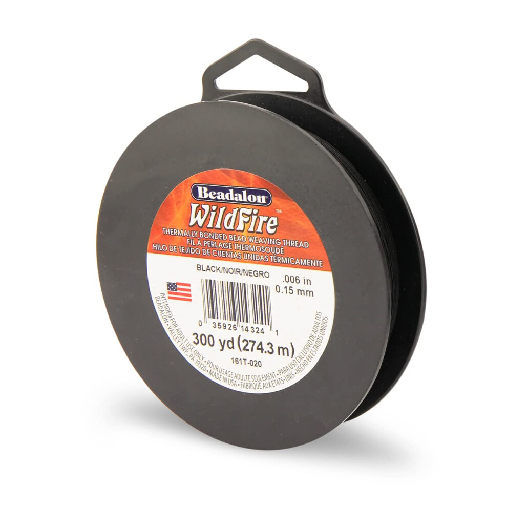 Beadalon Wildfire .006 In 0,15 Mm Bruchfestigkeit 10 Lb / 4,5 Kg Schwarz 300 Yd / 274,3 M-image