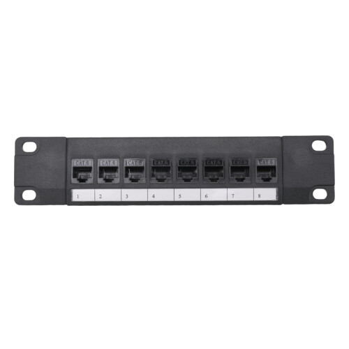 8 θύρα Straight-through CAT6 Patch Panel RJ45 Προσαρμογέας καλωδίου δικτύου