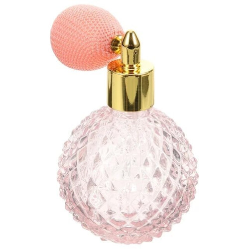 Topxome 1pcs 100ml Vintage Perfume Bottle Short Spray Atomizer Refillable Empty Glass (Pink) 2