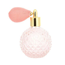 Topxome 1pcs 100ml Vintage Parfumflesje Korte Spray Verstuiver Hervulbaar Leeg Glas (Roze)