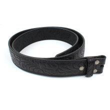 Ko en opaskov remienok BC Belts s reli fnym z padn m vzorom, rka 3,8 cm, s patentn mi cvockami (cierny - M)
