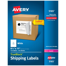 Avery Full Sheet Printable Verzendlabels 8,5"" x 11"" Wit 100 Blanco Verzendlabels (5165)