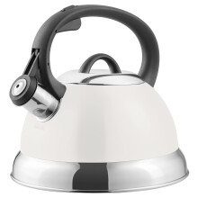 Mr. Coffee Flintshire Stainless Steel Whistling Tea Kettle w/Nylon Handle 1.75-Quart Linen