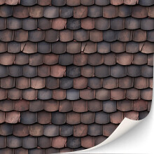 3 Sheets Self-Adhesive Roof Tiles and Shingles for Dollhouses Scale 1:12 (Roof shingles red)