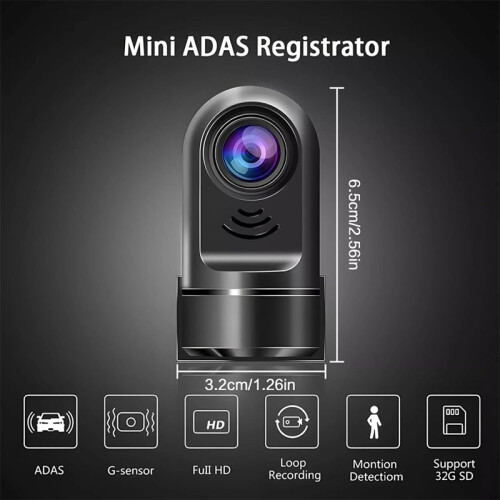 Περιστρεφόμενη κάμερα ADAS 1080P HD 360, Κάμερα Car Dash με κάρτα 32 GB 2