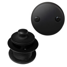 Juego de grifer a para ba era Westbrass Twist & Close con placa frontal antidesbordamiento de dos orificios, negro mate D94-2-62