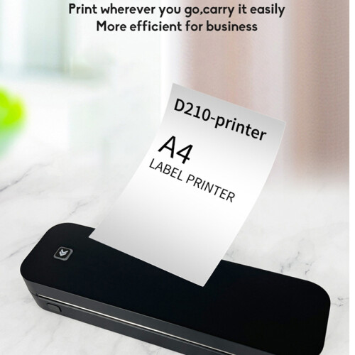 Portable Mini A4 Printer No Ink Printing Thermal Black 2