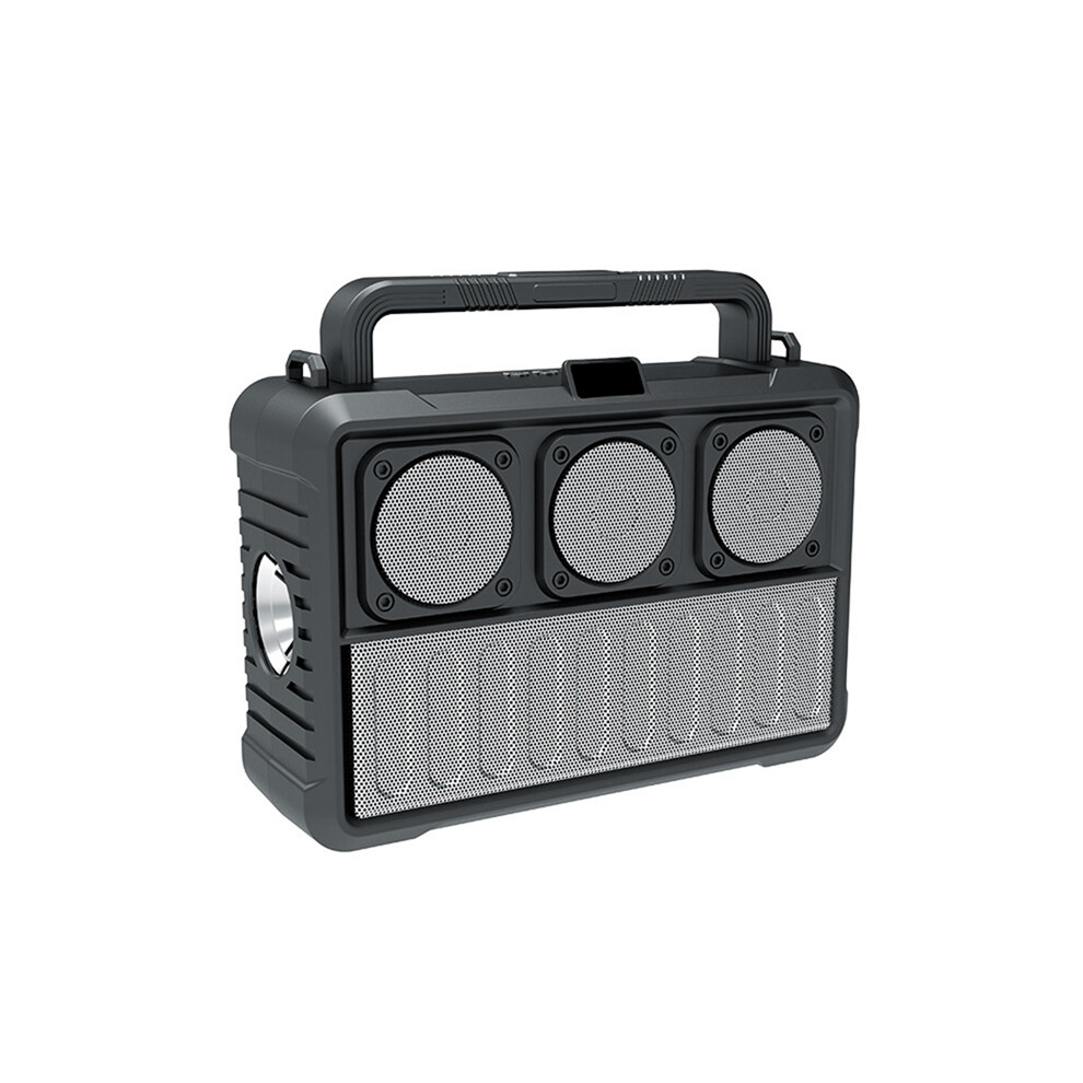 Solar Wireless Bluetooth Speaker Protable Fm Radio Speakers Silver 4851369273392