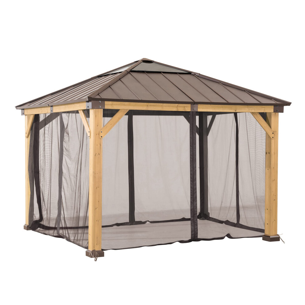 Moustiquaire de rechange universelle Sunjoy d'origine pour tonnelle en bois de 3,3 m     3,3 m