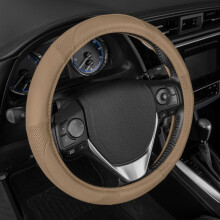 Motor Trend Beige Classic Stitch Perforeret simuleret l?der ratbetr?k Helt beige