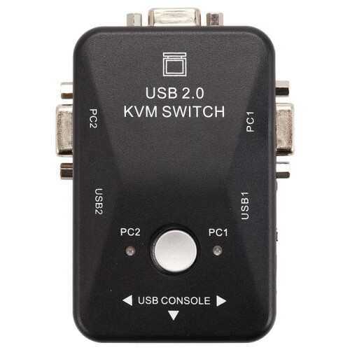 Comutador USB KVM com 2 portas VGA SVGA Box 2.0 Mouse e teclado