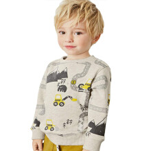 Bumeex Moletons infantis para meninos, roupas de algodo com gola redonda e manga comprida, roupas escavadeira 5T