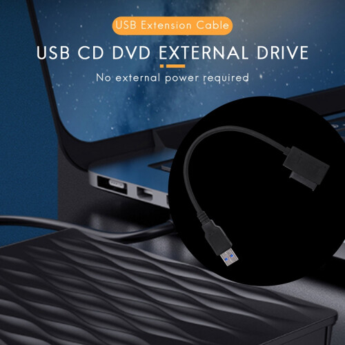 Καλώδιο προσαρμογέα CD/DVD φορητού υπολογιστή USB 3.0 σε 7+6 13 ακίδων Slimline SATA 2
