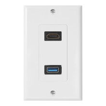 1x 2-port + USB 3.0 vægpladeudtag – stikkontaktudvidelse