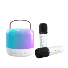 Alto-Falante Bluetooth Portátil, Mini Máquina de Karaokê com 2 Microfones Sem Fio, Presente Aniversário para Meninas, Meninos e Adolescentes