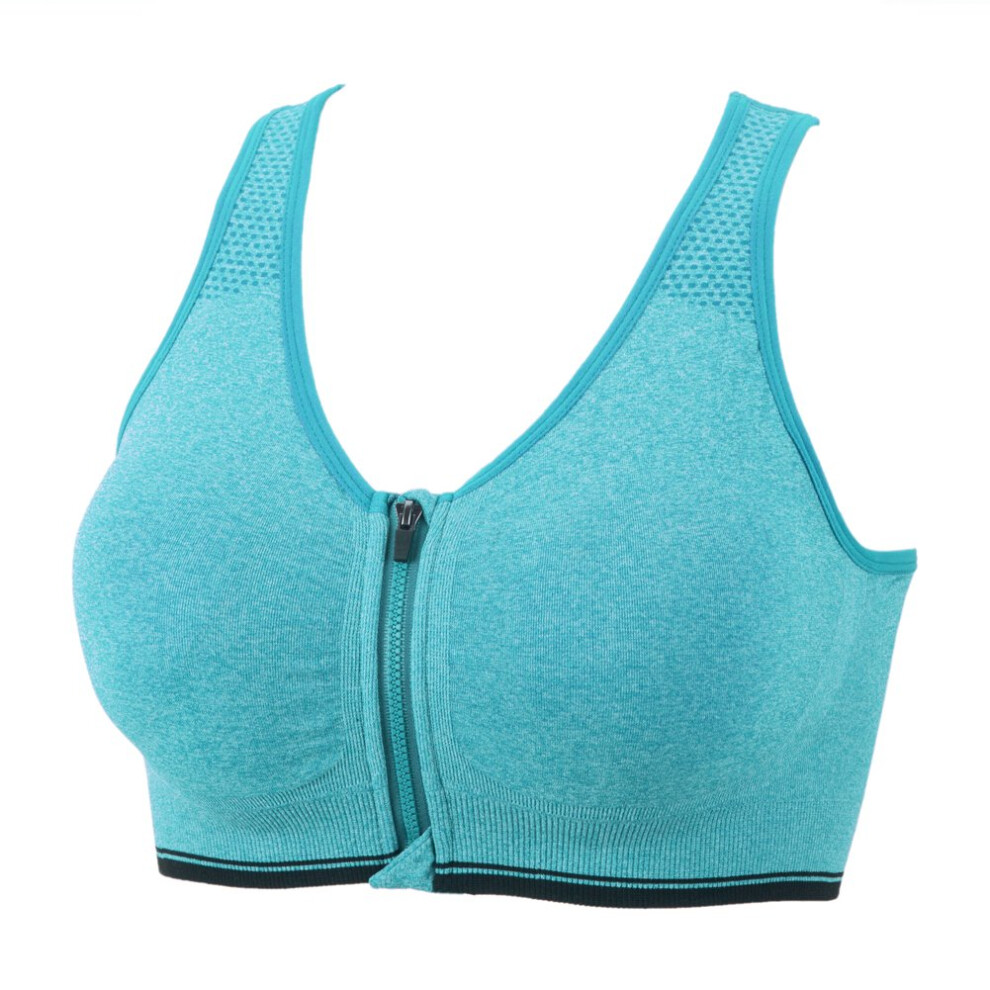 Soutien-gorge de sport rembourr? YEYELE pour femme, avec fermeture ?clair sur le devant et coussinets amovibles, dos nageur (vert 2XL)