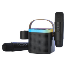 Máquina de Karaokê Sem Fio com Alto-Falante Bluetooth, Microfone e Luzes LED Bluetooth DomÃstico,B