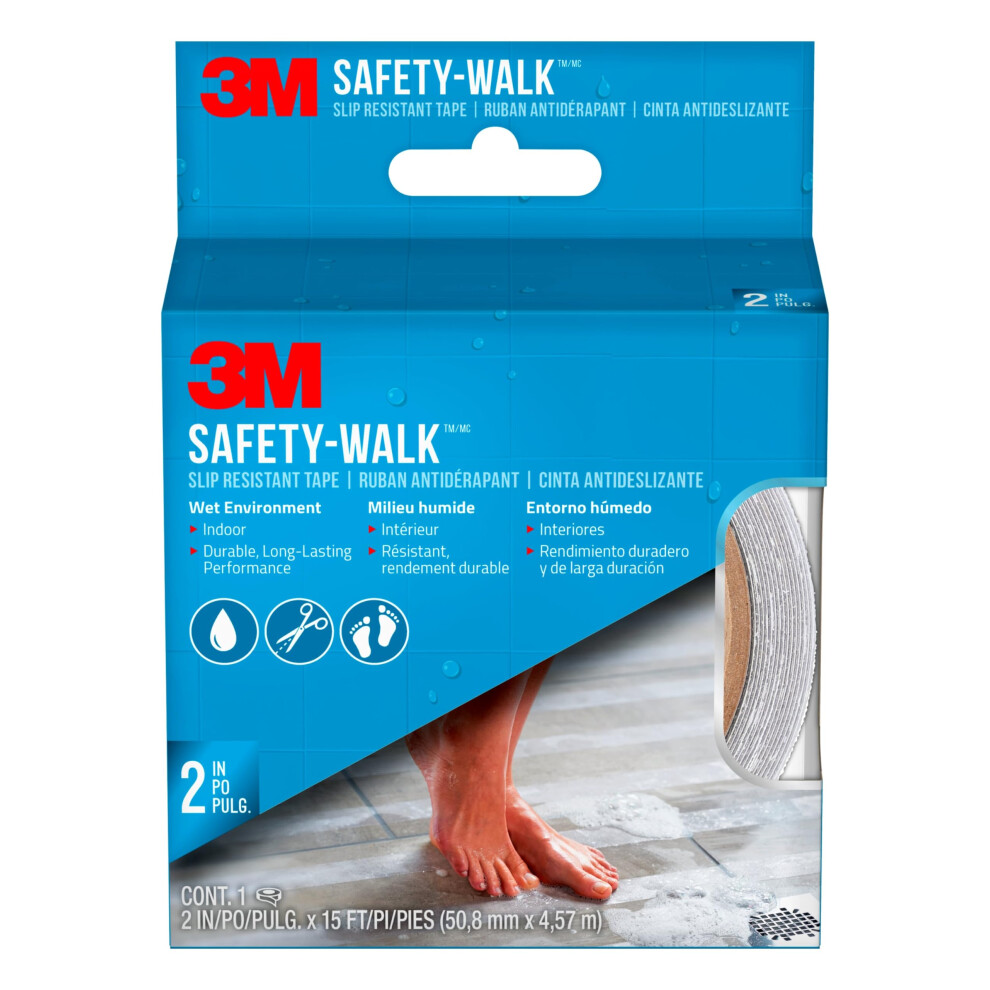 3M Safety-Walk Tub and Shower Tread  Slip-Resitant Tape  Clear  2-Inch by 180-Inch Roll  Clear