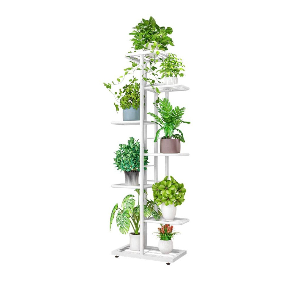Support de plantes en m   tal     7 niveaux MTB Garden pour pots de fleurs d'int   rieur et d'ext   rieur,    tag   re de pr   sentation, blanc