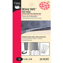 Dritz Res-Q-Streifen, 1,27 x 7,6 cm, doppelseitig klebend, 24 St   ck, transparentes Saumband, 1,27 x 7,6 cm