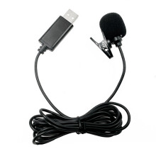 Mikrofon krawatowy USB, przewodowy, dookólny, z klipsem