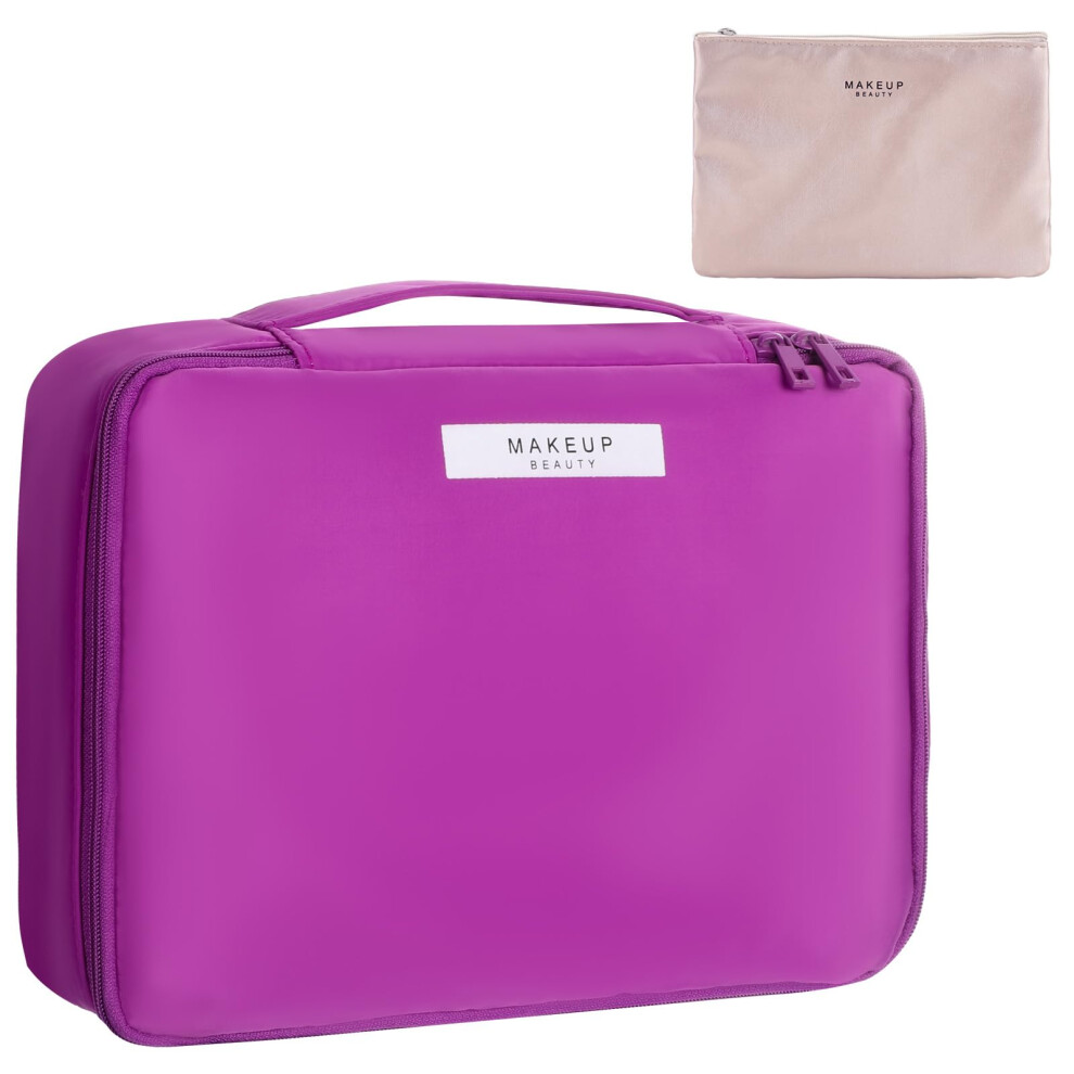 Queboom Travel Makeup Bag Cosmetic Bag Makeup Bag Toiletry Bag For Women And Men (Deep Purple)