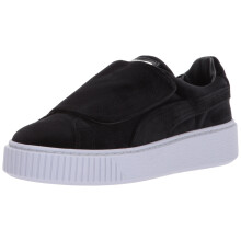 PUMA womens Basket Strap Velvet Rope Wn Platform Puma Black-puma Black-icelandic Blue 6.5 US