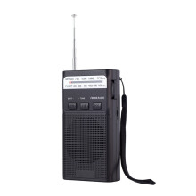 Mini radio FM AM tascabile, radio portatili ricaricabili, nere