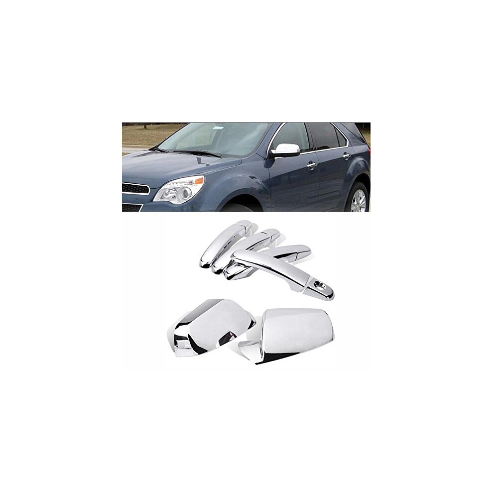 99Parts Fit For 2010-2017 Chevy Equinox + Gmc Terrain Chrome Door Handle And Mirror Cover Trims 847302018056