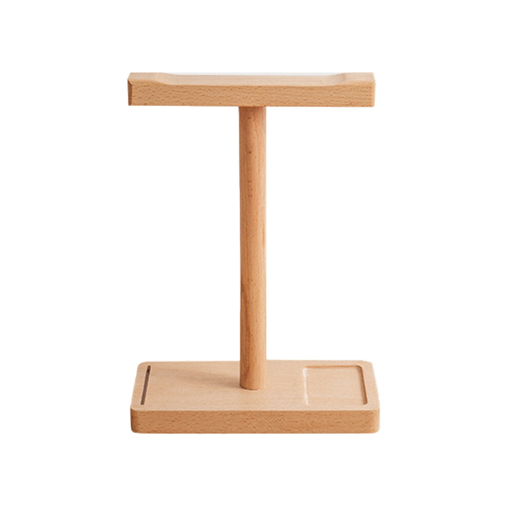 T-Shape Wooden Headset Stand - Desk Headphone Holder A 4851369282387