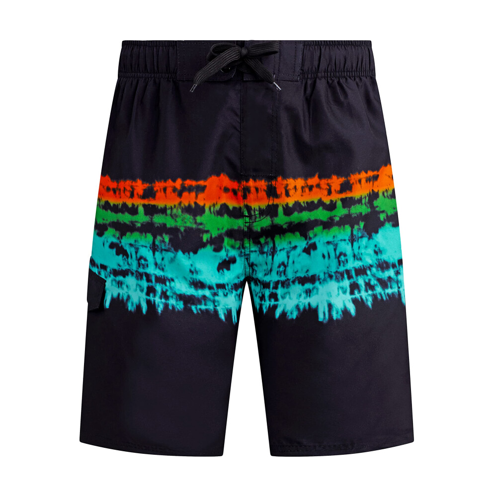 Kanu Surf Mens Standard Infinite Swim Trunks (Regular Extended Sizes), Prism Blackgreen, Small