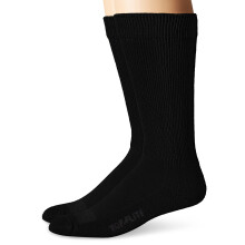 Top Flite Diabetisch niet-bindend kussen voor heren, Ultra Dri Mid Calf, 2 paar sokken, zwart, groot